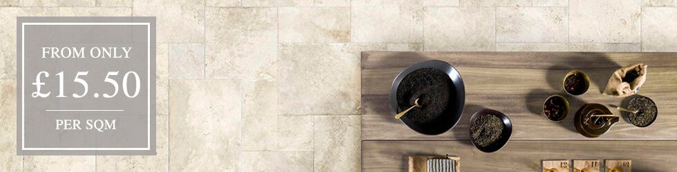 Stone Effect Tiles, for Floors, for Bathrooms, Ivory & Cream, Natural