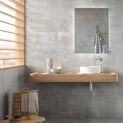 Castello Cement Wall And Floor Tiles_bathroom with wood basin
