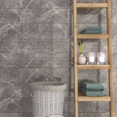 Maya Grey Wall Tiles in modern bathroom setting