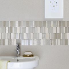 DECO NATURAL LINEAR MOSAIC WALL TILES - LIFESTYLE -  for splashbacks and borders.
