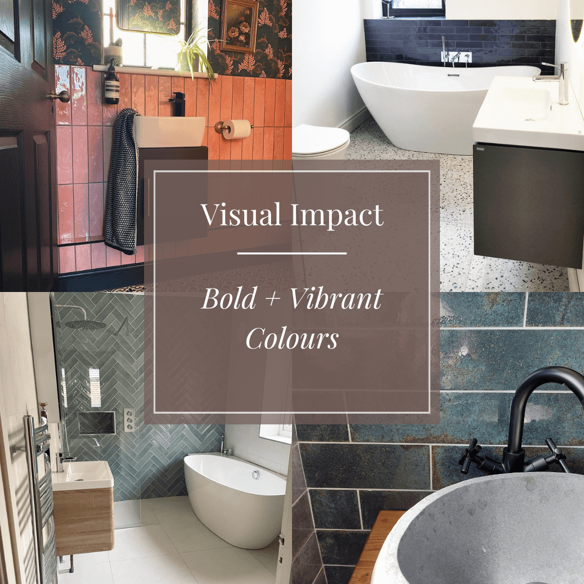 Bathroom Tile Trend - Visual Impact, bold and vibrant colours