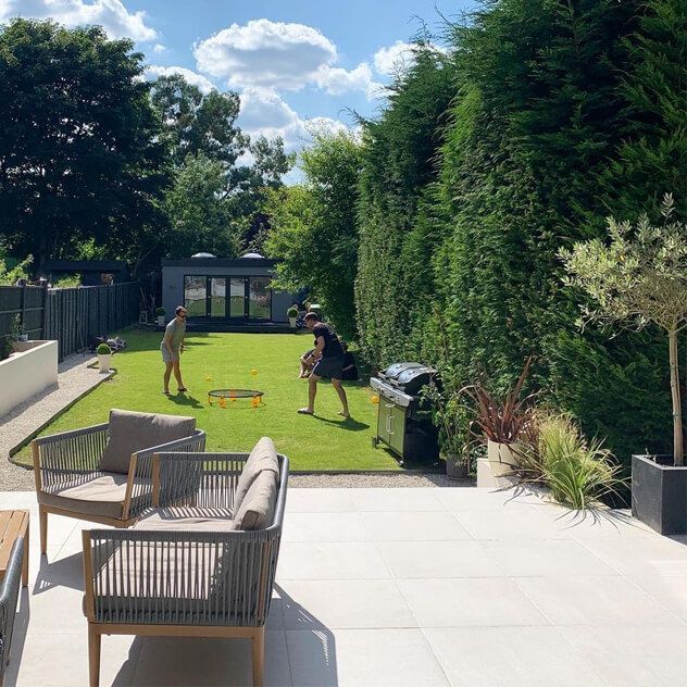 Boston Pebble Outdoor slab in a patio space 